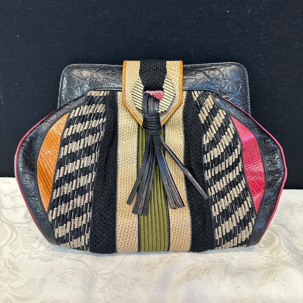 Vintage Sharif leather patchwork bag